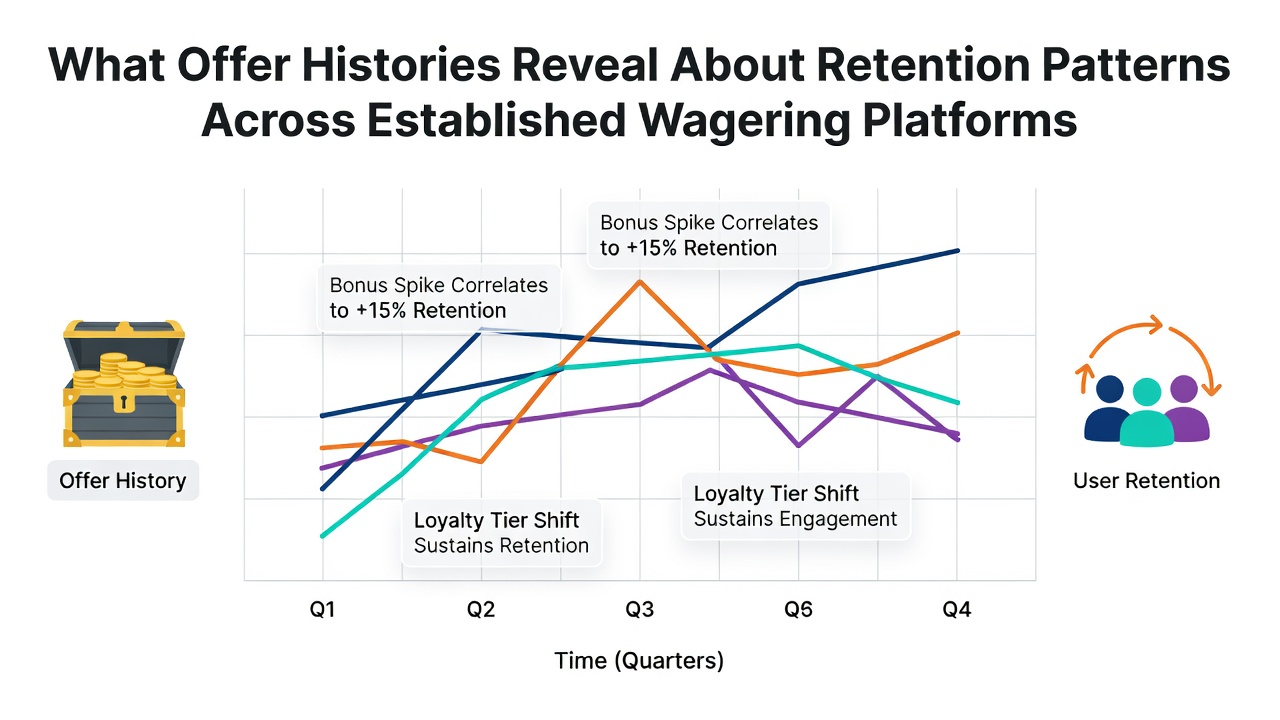 Chart comparing retention rates across different promotional offer types on wagering platforms